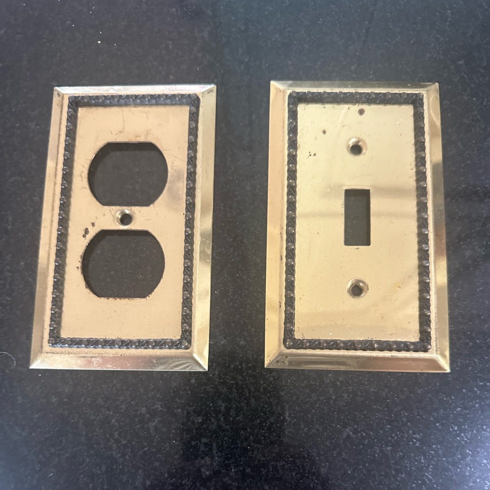 Gold and Black Decorative Switch Plates